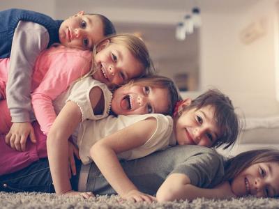 children laying on the floor