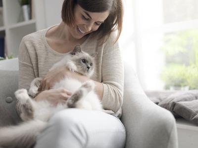 Woman with cat