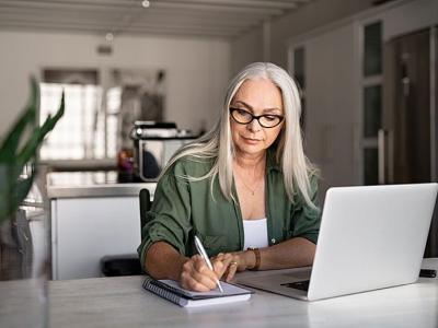 woman working from home