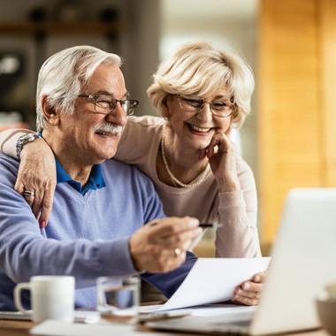 Older couple with laptop