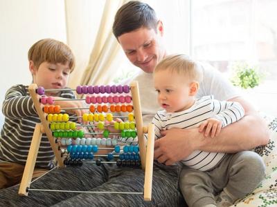 Man with babies